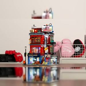 Lumibricks | Boxing Club Street Scene Model Building Bricks with Lights