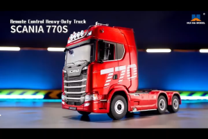 Huina RC 1501 Scania 770S 1:18 with RC Platform Semi Trailer 1502 2.4GHz (Red)