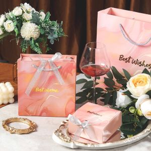 Elegant Gold-Vermeil Gift Box Empty Packaging Birthday Present for Men And Women High-End Feeling Ins Style Macaron Color Korean Version