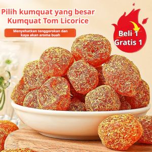 [Beli 1 gratis 1]🔥Terapi makanan Kumquat meredakan batuk dan mengurangi dahak. Jeruk nipis kering dicampur gula pasir 500g akar manis Kumquat jeruk bali kering kalengan Kumquat Akar manis
