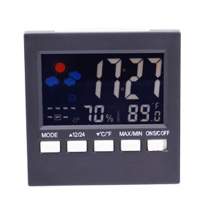 Color Screen Temperature Humidity Meter Multi-function Alarm Clock Weather Station Digital Thermometer Hygrometer for Household