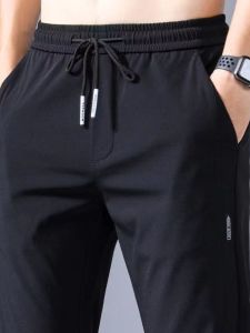 Quần Dài Thể Thao Ice Silk Nam Mùa Xuân Hè Mỏng Cỡ Lớn Ống Đứng Quần Dài Thường Ngày Thoáng Khí Thoải Mái Quần Dài Thể Thao