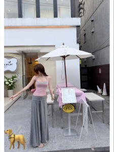 BAISHUINV | Ballet Style Lace Trim Straight Leg Casual Pants