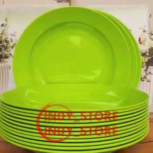 1 LUSIN PIRING MAKAN PLASTIK TAHAN PANAS DIAMETER 23 CM TERLARIS BAYAR DI TEMPAT