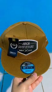 REALPICT TOPI 1% HIP HOP SNAPBACK HRCN OUTFITTERS SHOUT X EAST-COKLAT
