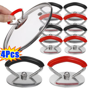 4Pcs Stainless Steel Silicone Pot Cover Handle Replacement / Universal Heat Resistant Pan Lid / Kitchen Cookware Pot Pan Lid Hand / Skillets Casserole Saucepan Kettle Cover Handle
