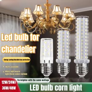 💕[Energy Saving/Eye Protection/Three Colors Optional] Corn LED Home Chandelier 3color Threaded Screwin Light Bulb/Household E27 Threaded E14 Screwin Energysaving Lamp Warm White Threecolor Light Chandelier Light Source
