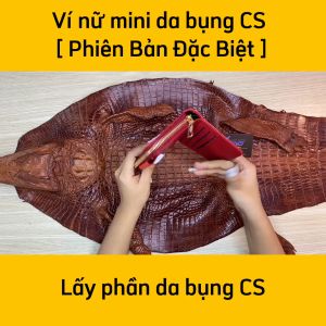 Ví nữ DA BỤNG CÁ SẤU ĐỎ. Ví nhỏ gọn nhưng đựng siêu nhiều đồ!