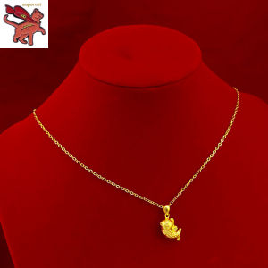 pure 24k pawnable saudi gold carp pendant womens simple temperament fashion collarbone chain lucky choker birthday gifts