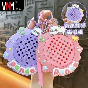 Creative Panda Magnetic Whiteboard Keychain Fun Stress Relief Student Bag Accessory Small Gift Cute Style ABS Material