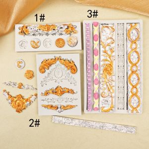 Retro European Pattern Decorative Relief Silicone Baking Mould for Sugar Art Cake Decorating Chocolate Mold Kitchen Tools