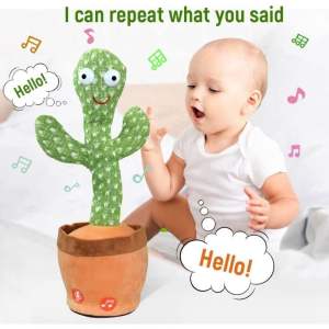 Mainan Kaktus Bergoyang Dancing Cactus Boneka Kaktus Goyang dengan Kemampuan Bicara dan Joget Ngomong Mainan Anak