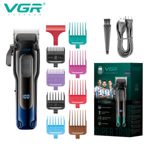 VGR electric push shear metal texture hair trimmer with gradient refinement 6500RPM high-speed surging power hair trimmer V-013