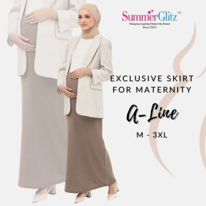 SummerGlitz Maternity Skirt A Line Long Pregnant Women / Kain Panjang Mengandung Muslimah Labuh
