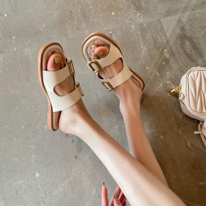 Summer Womens Soft Bottom Sandals Womens Outwear Flats Going out Seaside Beach Flip-Flops Plus Size Womens Shoes 41-43