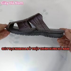 Dép Bít Mũi Nam TiTi ĐÔ Da Bò Thật Cao Cấp GSB2084