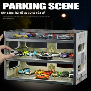 Kệ Trưng Bày Có Đèn Cho Xe Mô Hình 1:64