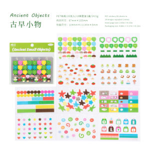 20 Sheets PET Ring Binder Hole Punch Stickers Korean Style Basic Journaling Decorative Patchwork Diary Book Portable Book