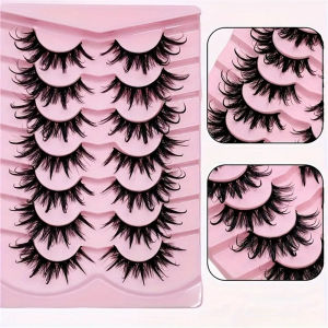 7 คู่ Manga Lashes คอสเพลย์ Wet Look ขนตาแหลมคม ชุดขนตาตุ๊กตา ทนทานและนํากลับมาใช้ใหม่ได้ สําหรับการแต่งหน้าแบบละคร