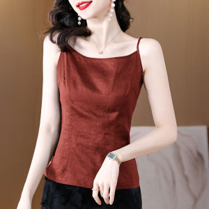 Elegant Strap Vest Womens Summer New Style Midlife Mom Atmosphere Inner Wear Top Slim Fit Sleeveless Base Shirt Spring Autumn