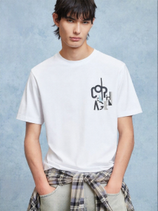 Jack Jones | Plaint-colored Texture Print Spring Summer New Mens T-Shirts