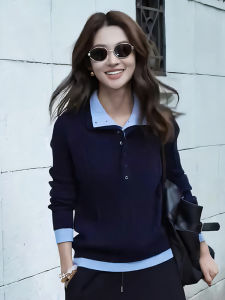Stylish Two-Piece Look Knit Sweater