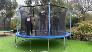 New Adjustable Round Trampoline 306CM with Safety Net Durable & Lightweight for Indoor/Outdoor Exercise and Fun - Sports Mall