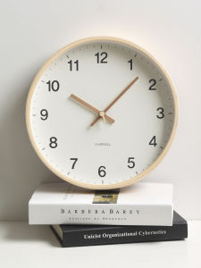 Japanese Style Wooden Log Wind Wall Clock Indoor Living Room Office Childrens Room Bedroom Silent Clock Table round Shape Battery Powered