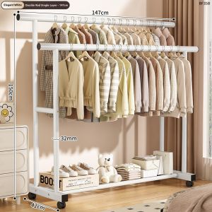 ZHUANJIAO | Simple Portable Floor Standing Clothes Drying Rack