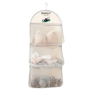 Hanging Storage Organizer Multi Layer Mesh Pockets with Metal Hanger for Underwear Socks Hang Store Bag for Door Wall Closet