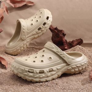 Mens Summer Thick Bottom Soft Sole Sports Beach Slippers Anti-Slip Casual Slip-On Shoes Wear-Resistant EVA Material