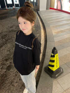 American High Street Pure Cotton Short Sleeve T-Shirt Womens Trendy Brand Summer 2024 New Design Sensation Street Couple Top