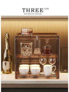 Tlife Double Layer Cup Holder Desktop Water Cup Storage Rack Home Use Tabletop Organizer Household Essential Bathroom Tool