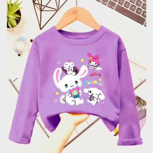Atasan Kaos Anak Perempuan Lengan Panjang CINNAMOROLL Untuk Usia 1-12 Thn