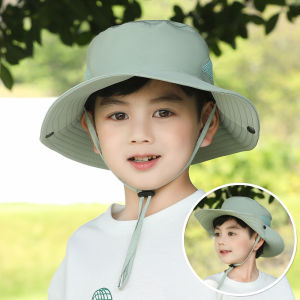 Childrens Sun Hat Student Climbing Hat Boys Girls Fishing Cap Adjustable Breathable Summer UV Protection Casual Large Brim Hat