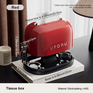 UFORU Tissue Box - Retro Napkin Organizer Creative Double-Layer Storage Box for Living Room Household Decorative Tissue Holder