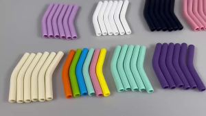 Silicone Straw Covers Metal Straws Tips Cover 8MM Wide Stainless Steel Food Straw Straws Straw Covers Accessories Reusable