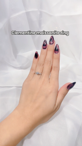 Lore Jewellery - Cincin Moissanite Lapis Emas 18K - Clementine Classic Silver Moissanite Ring 0.5/1.0/2.0 Carat [GRA Certificated and Sales Warranty]