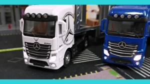 New Model Simulation Alloy Container Truck Pull-back Sound and Light 1:36 Pull-back Car Model Childrens Toy