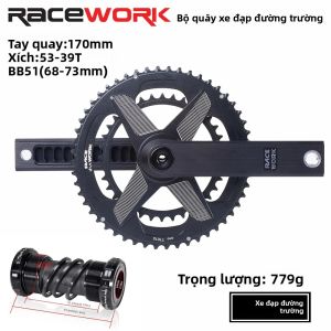 Bộ Trục Giữa Xe Đạp Đường Trường RACEWORK 170mm Hợp Kim Nhôm Líp Đôi 50-34T/52-36T/53-39T Trục Bánh Xích Cho Xe Đạp