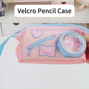 Pencil Case 5-Layer Storage Velcro Pencill Bag Large Capacity Portable Pencil Box for Students Stationery
