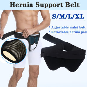 Adjustable Adult Hernia Belt Pain Relief Recovery Belt for Inguinal Groin Support Inflatable Hernia with 2 Removable Hernia Pads