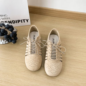 DINGMUYI | Lace Hollow Retro French Flat Shoes