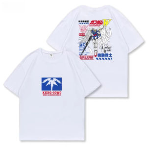 Bandai | Flying Wing Zero Gundam T-Shirt Gundam Mobile Suit W Crew Neck Fashion Vintage Casual pure Cotton Casual Short Sleeve Streetwear