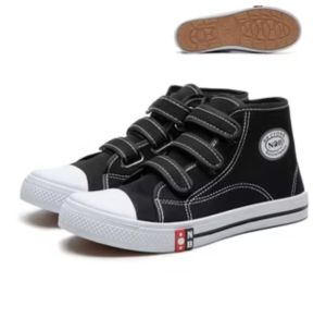 sepatu sekolah hitam putih prekat boot