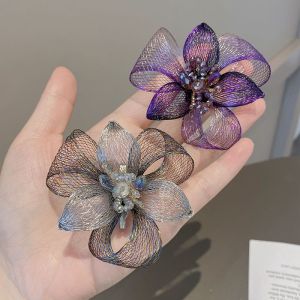 Youjia High Grade Sense Gradient Two-Color Stereo Flower Corsage French Elegance Decorative Pin Brooch Accessories