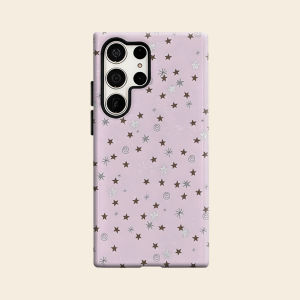 Doodle Brown Star Luxury Fashion Full Lens Protective Case for Samsung Galaxy S26 S25 S24 A56 A36 Plus Ultra