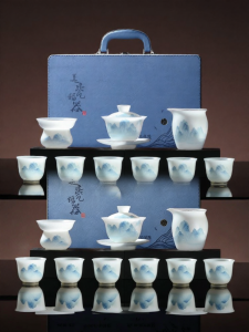 SHANGYANFANG | High-end Jade Porcelain Tea Set Home Use Gift for Elders Leaders