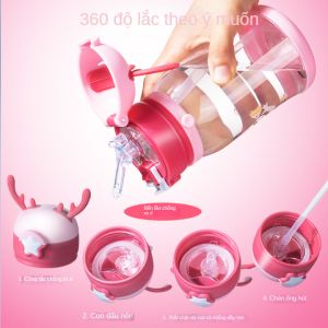 Trẻ Em Nhung Cốc Nước 600 Ml Có Dây Đeo Cậu Bé Dễ Thương Bé Trai Nước Chống Rơi Cốc Cho Trường Học Nước Di Động bình Thủy Tinh
