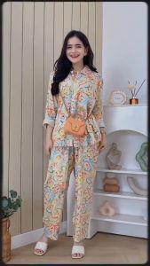 One set Wanita /Setelan wanita terbaru 2024 / setelan rayon motif / Setelan rayon viscose / one set Rayon jumbo XXL / set rayon jumbo